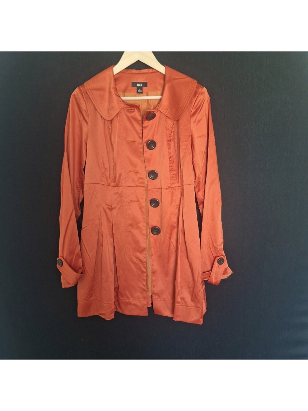 💙 BCX Satin Feel Trenchcoat Style Size M/L Preppy Formal Outdoors Versatile